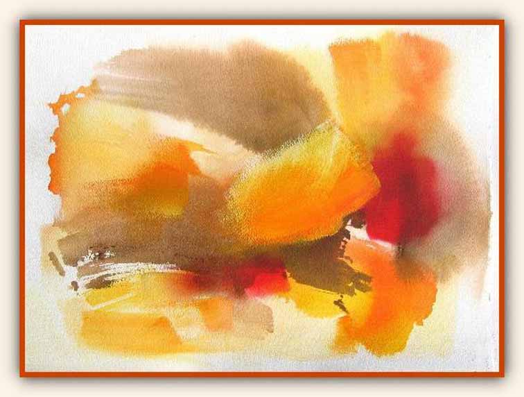 Abstract, aquarel op handgeschept papier, 2005