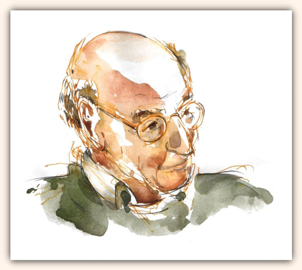 Portret, aquarel in dagboek 2008