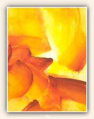 Improvisatie in geel, acryl op papier, 48 x 36 cm, 1999