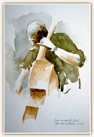 Klaas Schoonenboom, aquarel, ca. 32 x 22 cm, 2000