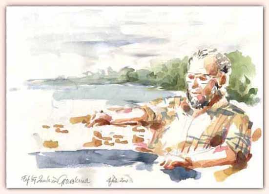 Eef Brinkman, aquarel, ca. 21 x 30 cm, 2002