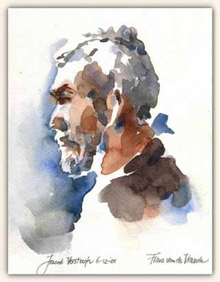 Portret, aquarel, ca. 21 x 30 cm, 2000 