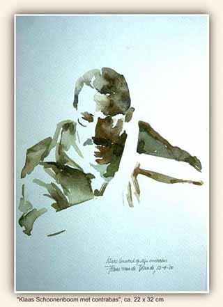Klaas Schoonenboom, aquarel, ca. 32 x 22 cm, 2001