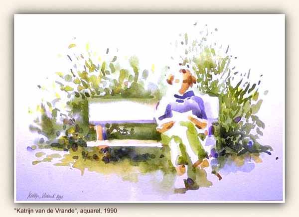 Katrijn van de Vrande, aquarel, ca. 24 x 34 cm, 1990