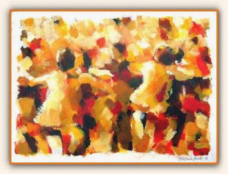 Dansers, acryl op papier, ca. 30 x 45 cm, 2005