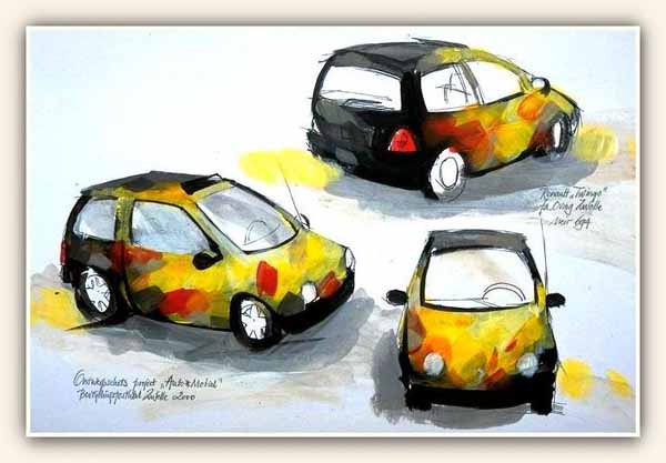 Ontwerpschets Renault Twingo beschildering, 2000