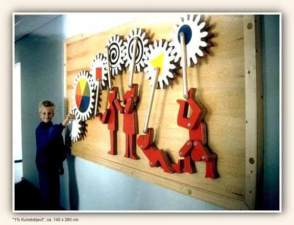 1% Kunstobject, LOM school 't Veer', Zwolle, 140 x 260 cm, 1986